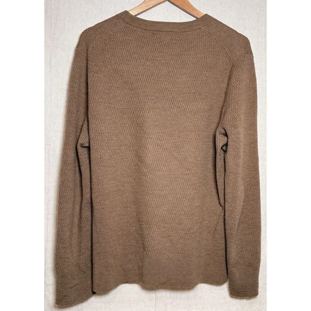Banana Republic Extra Fine Merino Wool Crew Neck Brown Sweater Men's M‎